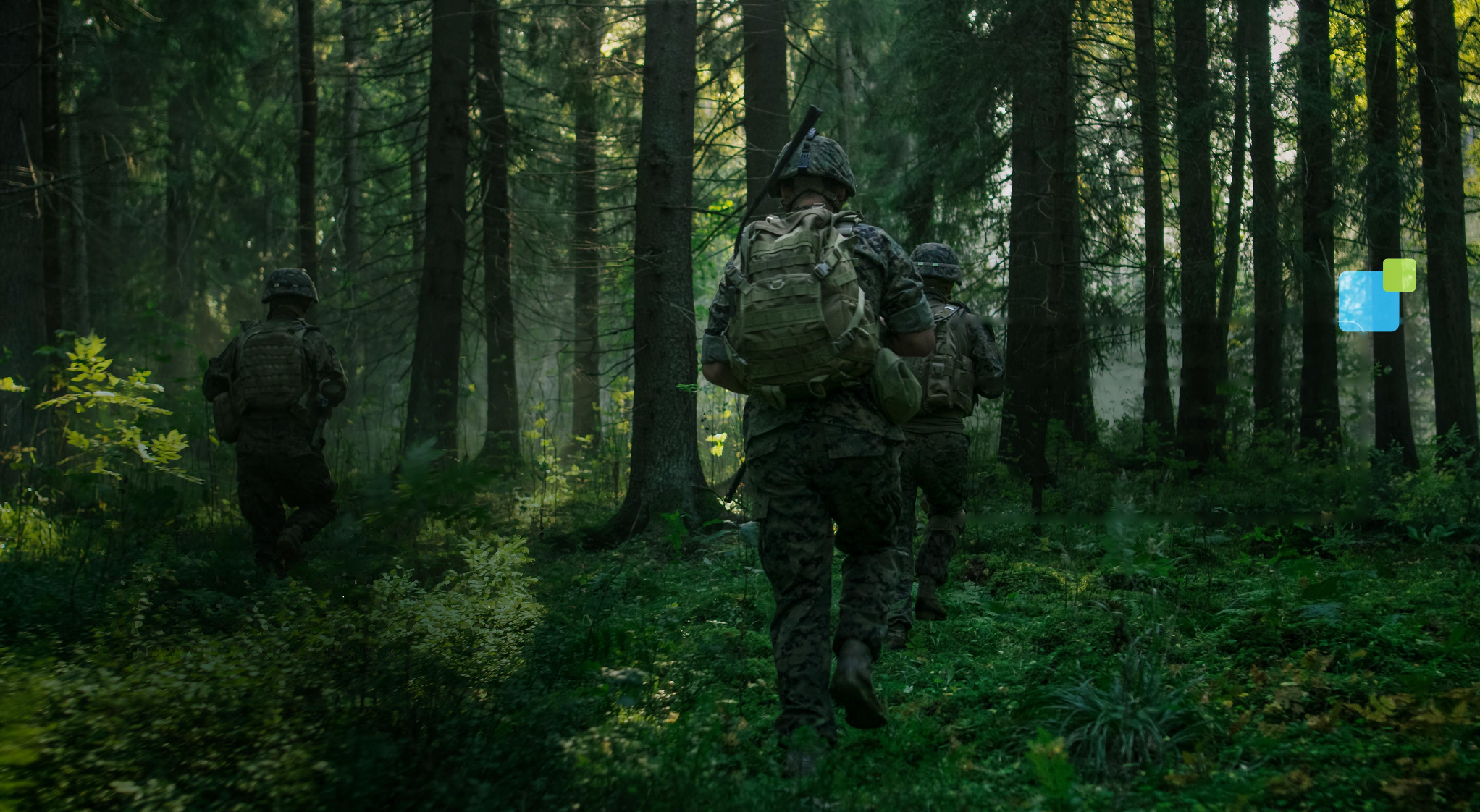 Data streams moving across a global network ahead of a military mission